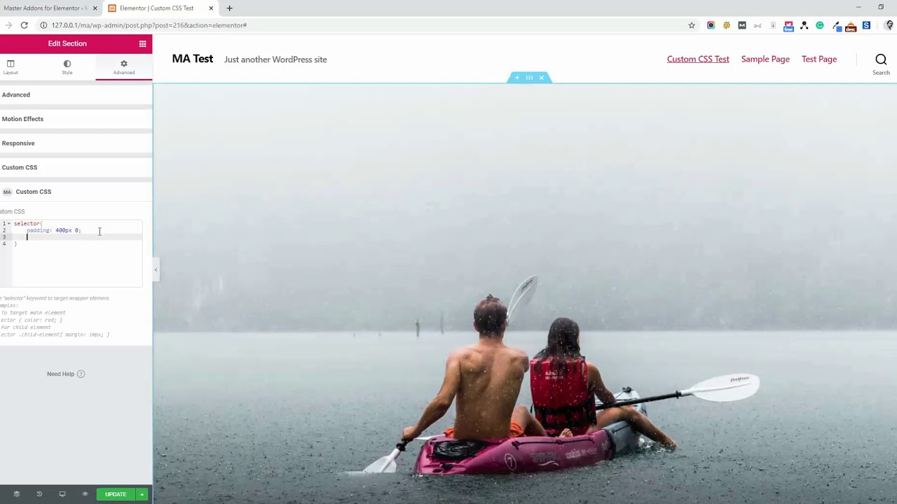 How to Add Custom CSS Option in free Elementor Page Builder