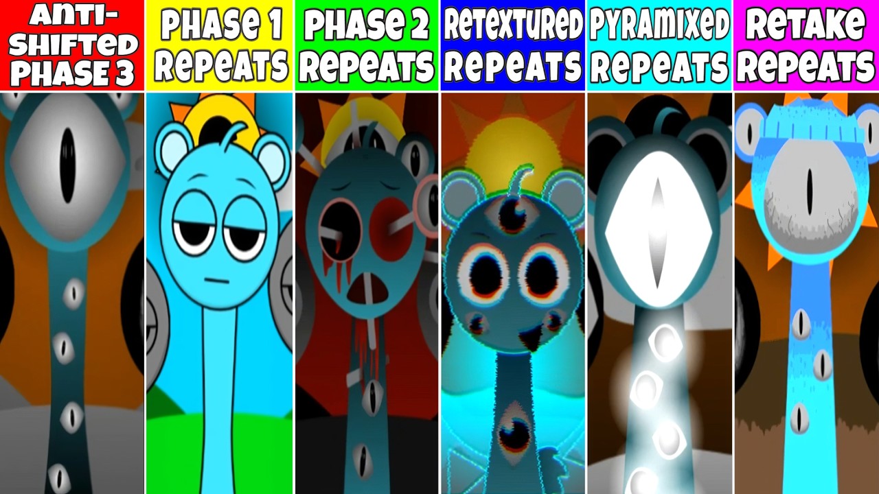 Sprunki Anti Shifted Phase 3 &ndash; Phase 1, Phase 2, Retextured,Retake & Pyramixed All Repeat Fan Mod