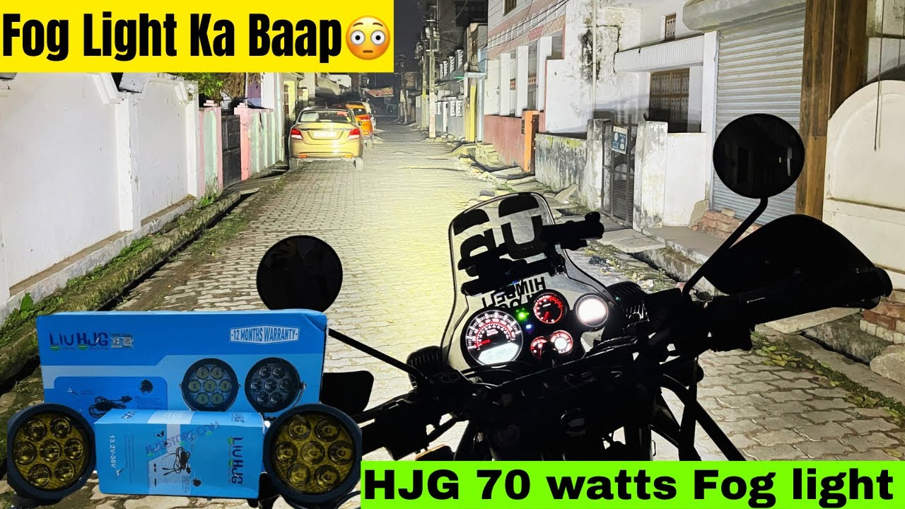 Most Powerful HJG Fog Light💥 | 70 Watts Hjg Round Led | #hjgfoglights #70watt #hjg #foglights #bike