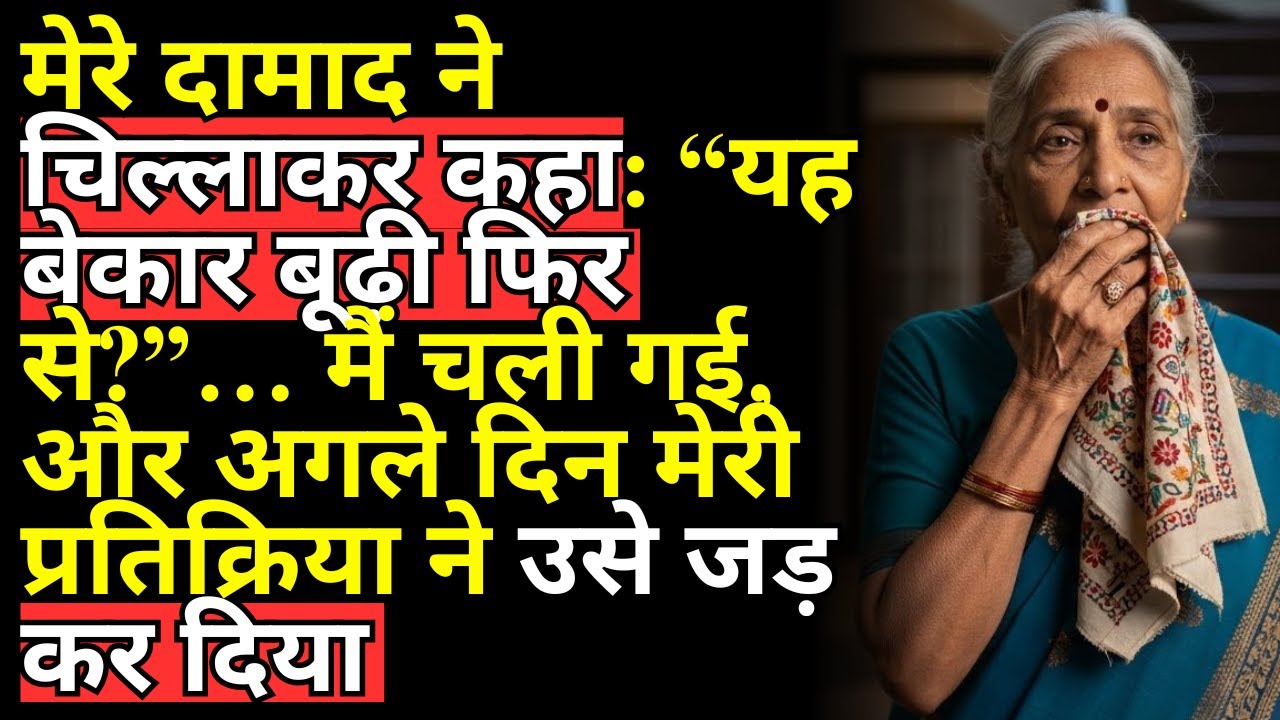 मेरे दामाद ने चिल्लाकर कहा: “यह बेकार बूढ़ी फिर से?”… मैं चली गई, और अगले दिन मेरी प्रतिक्रिया ने उ