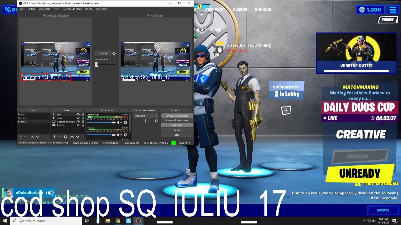Fortnite romania/custom ce vreti