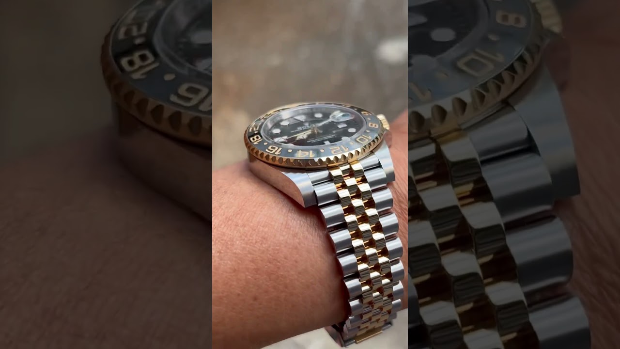 2023 GMT Master 2! Yellow gold 2 tone looks good!  #gmtmaster2 #rolex #rolexgmtmaster2