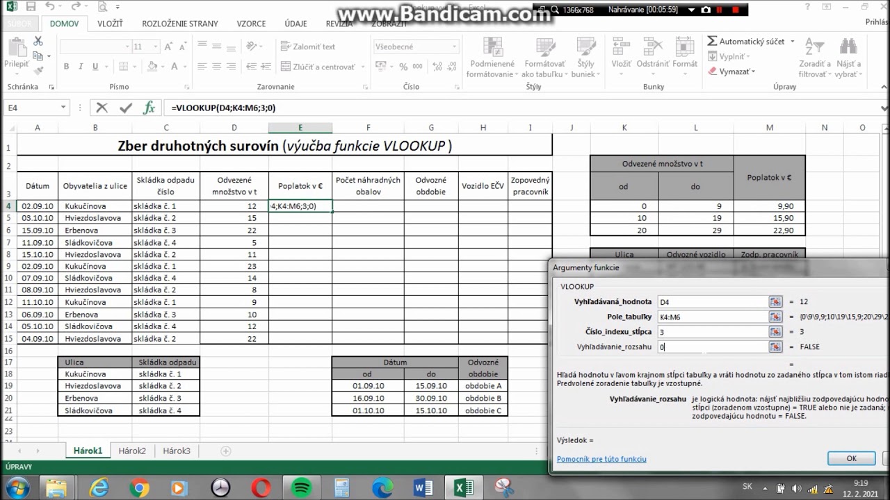 Excel   funkcia VLOOKUP