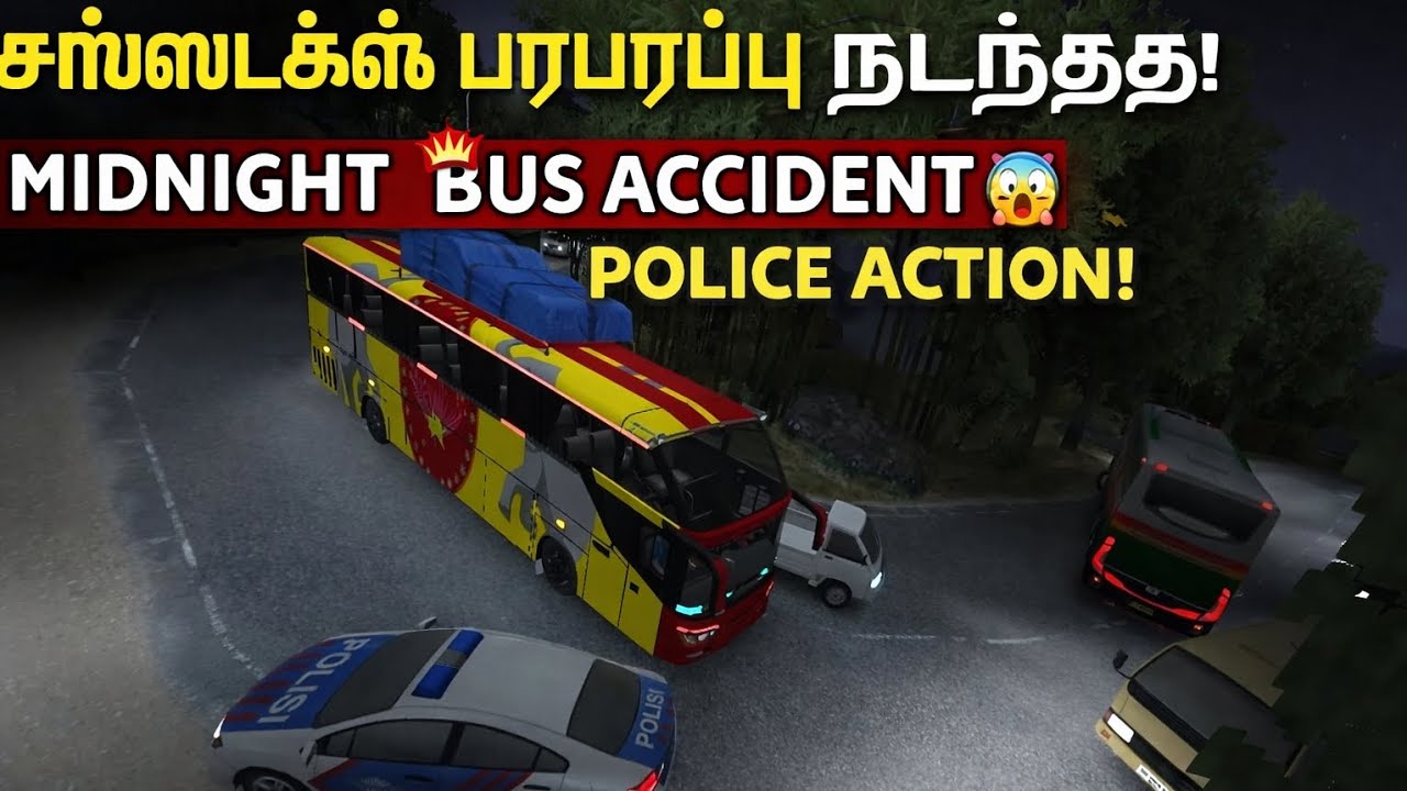 🌙 Midnight Bus Accident Shocking Scene 😱 | Police Action