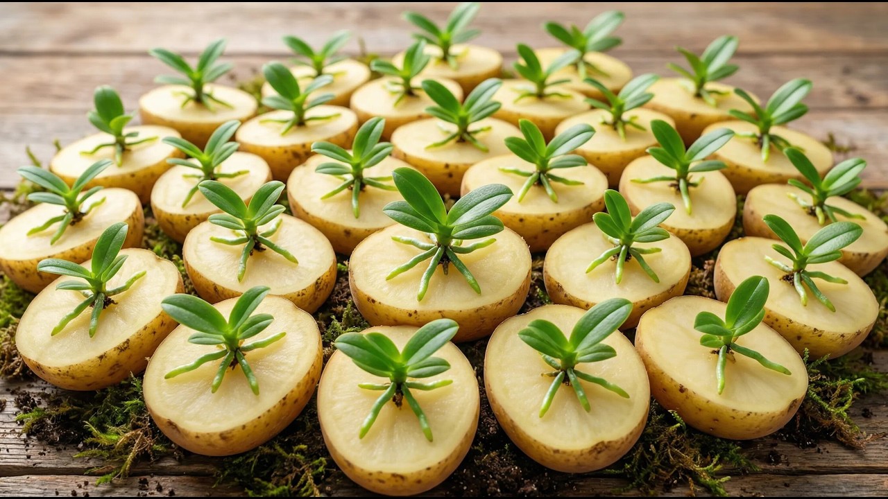 With just potatoes! Orchids unexpectedly sprouted roots and grew rapidly.