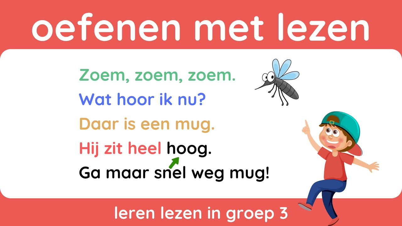 Oefenen met lezen  - groep 3 | Ik leer lezen voor kinderen | Dutch Vocabulary