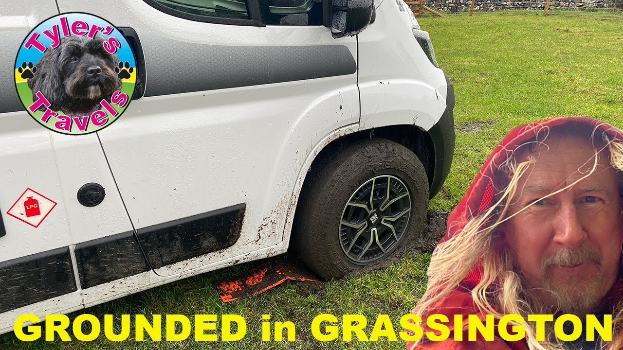 Grounded in Grassington in our Consort Reef campervan in November 2023