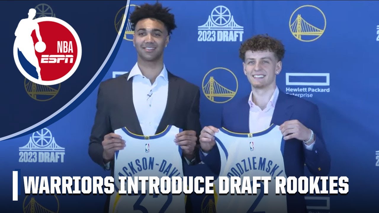 Warriors introduce Brandin Podziemski, Trayce Jackson-Davis in rookie press conference | NBA on ESPN
