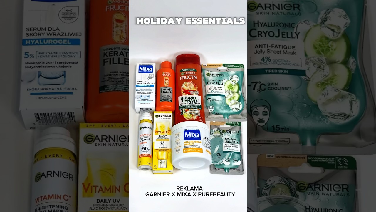 HOLIDAY ESSENTIALS #reklama Garnier Mixa @purebeautypl #garnier #skincare #mixa #purebeauty