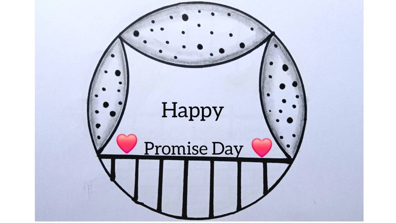Happy promise day drawing | Easy circle drawing | Circle scenery drawing