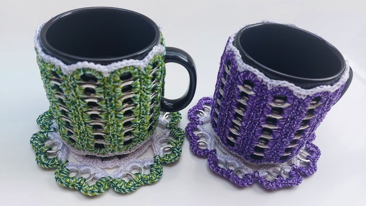 CAPA PARA CANECA COM LACRES DE LATINHA
