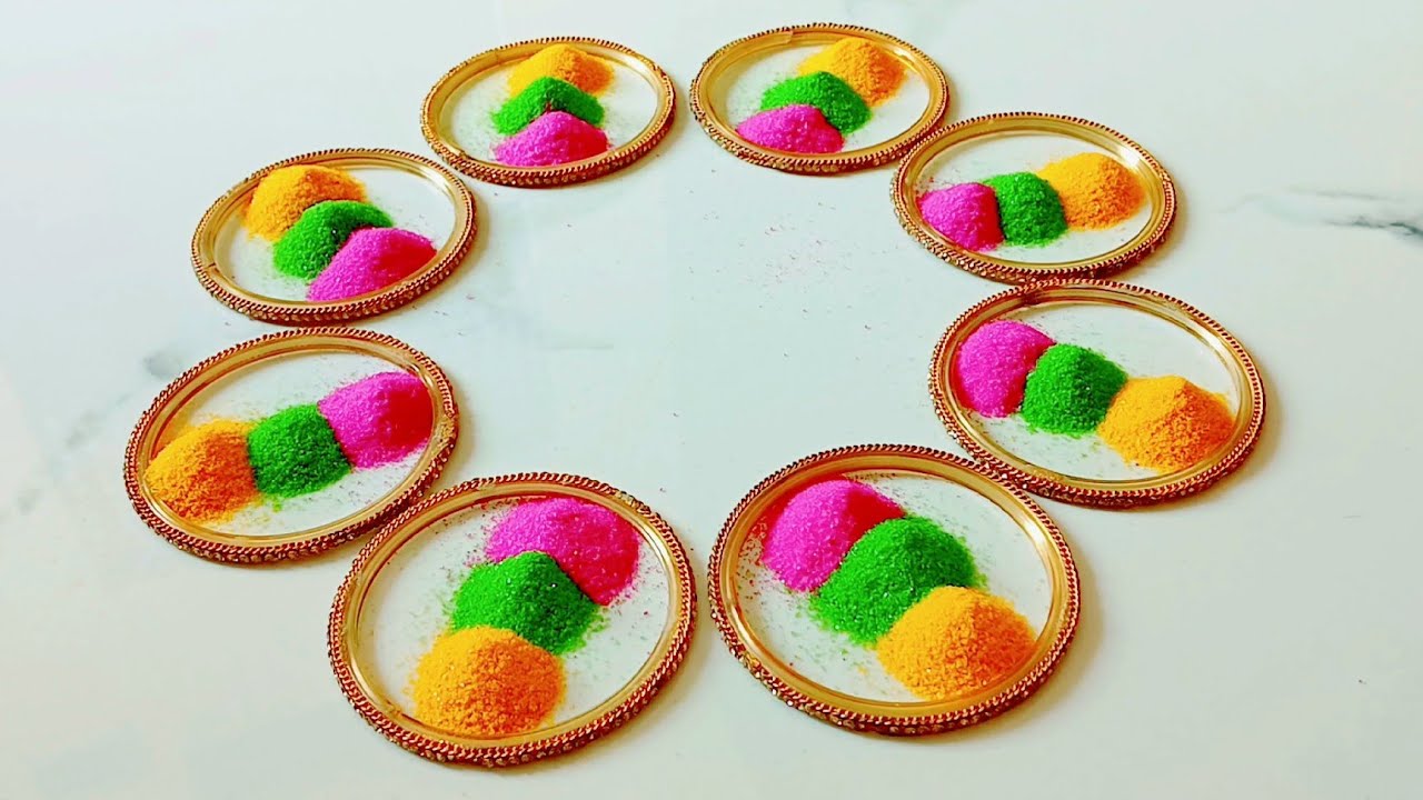 Simple and beautiful rangoli Desing for Navratri | Navratri ghatstapna rangoli/Diwali rangoli Desing