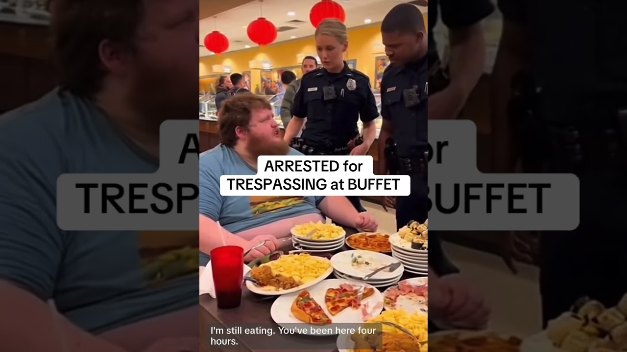 АРЕСТОВАН за проникновение в BUFFET #foodies #bigback #cops #buffet #funnyshorts