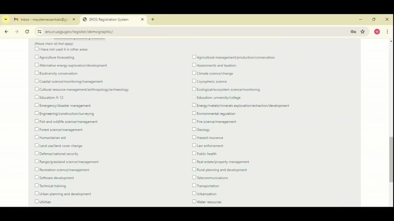 How to create USGS Earth Explorer account