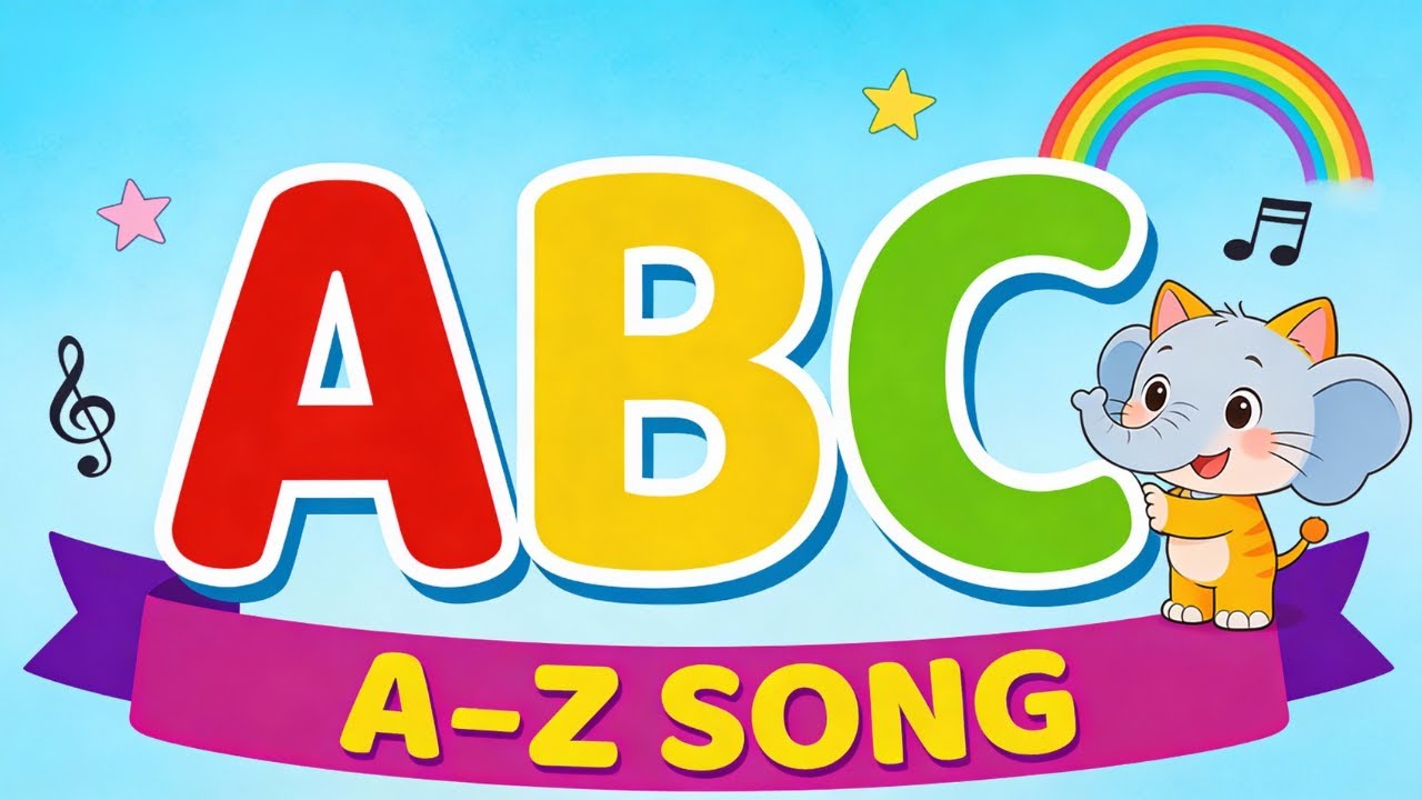 ABC Song for Toddlers 🌈 Learn the Alphabet A to Z with Animals & Objects | Rhymes & Rainbows 🔤