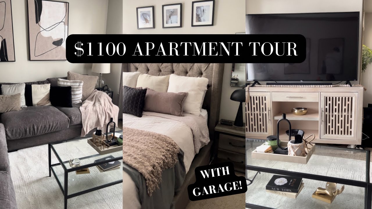 $1100 FULLY FURNISHED |APARTMENT TOUR | MODERN TRADITIONAL NEUTRAL APARTMENT | DALLAS AREA