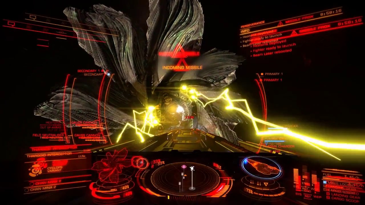 Elite Dangerous: Revenge on Thargoid Interceptor that attacked a Cargo Vessel