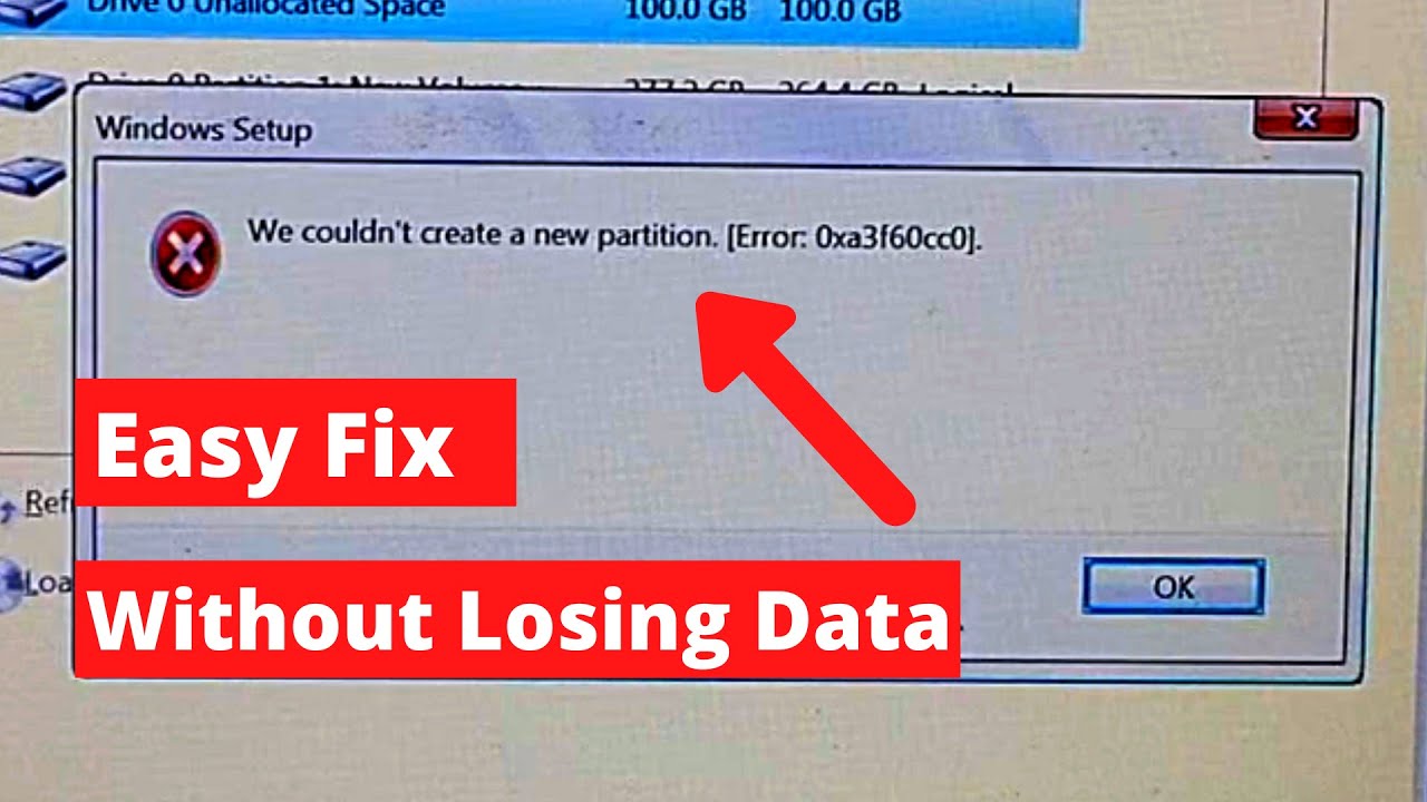 How to Fix We Couldn&rsquo;t Create a New Partition Error in Windows Without Losing Data