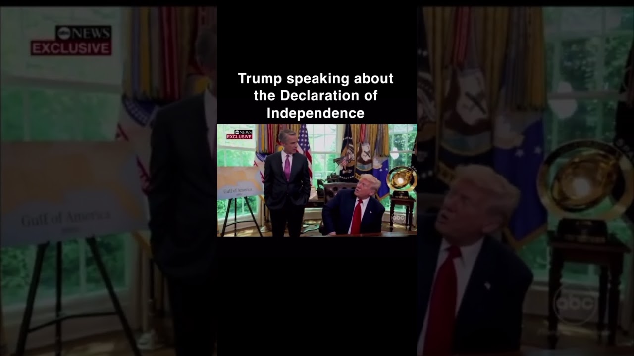 Trump talking about what the Declaration of Independence means to him #trump #whitehouse #usa #abc