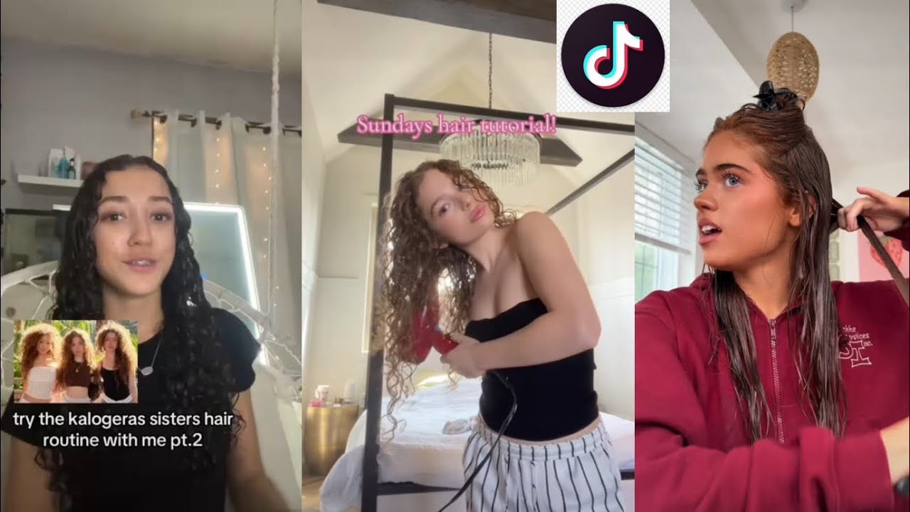 Trying the Kalogeras Sister's Hair Routine✨| TikTok COMPILATION