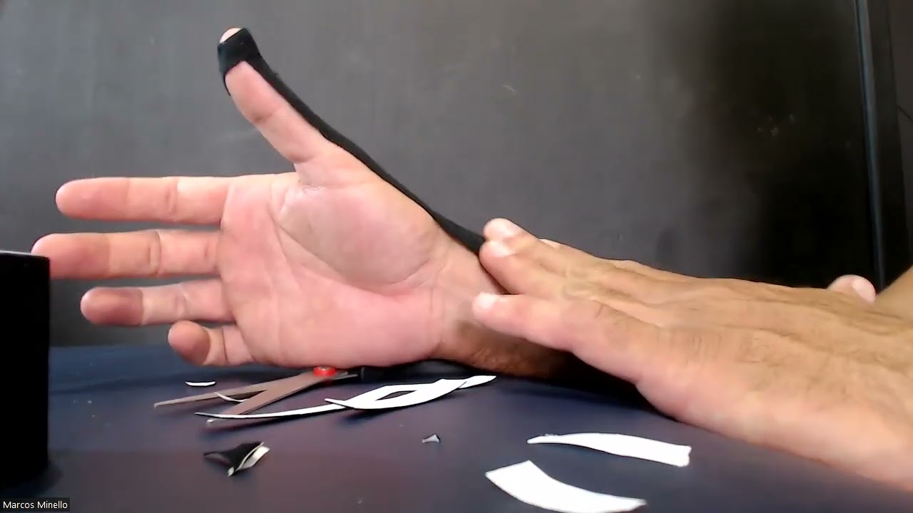 Como tratar da síndrome de quervain usando bandagem elástica (kinesio Tape)