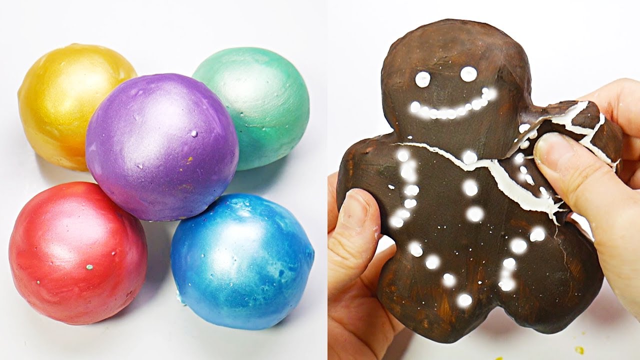 🎄Christmas🎄 Plaster Clay Cracking 오독오독 석고 점토 부수기 영상 모음  90