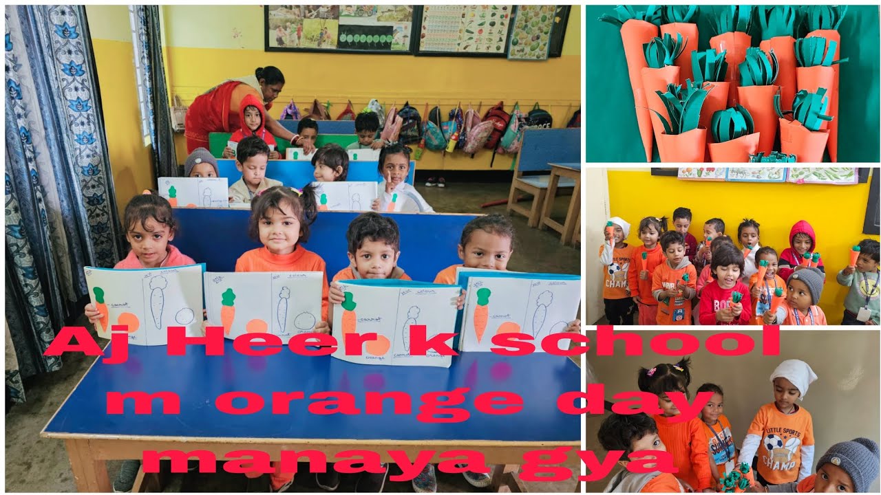 Celebrating orange 🍊 🧡 day in school 🏫#vlog #school #schoollife #cutebaby #baby #babygirl 