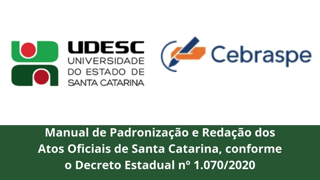 Manual de Padronização e Redação dos Atos Oficiais de Santa Catarina