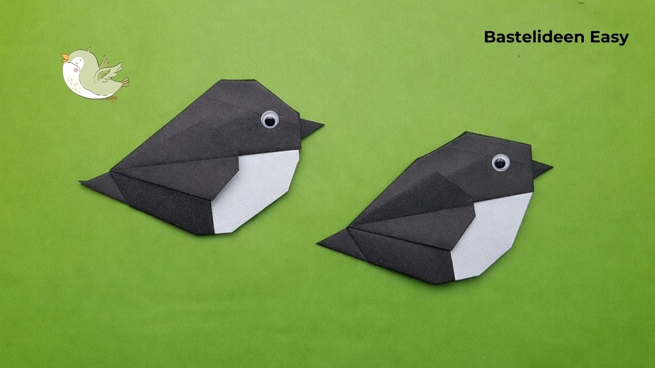 Origami Vogel falten Anleitung 🐦 aus 15x15 cm Papier - Einfach erklärt