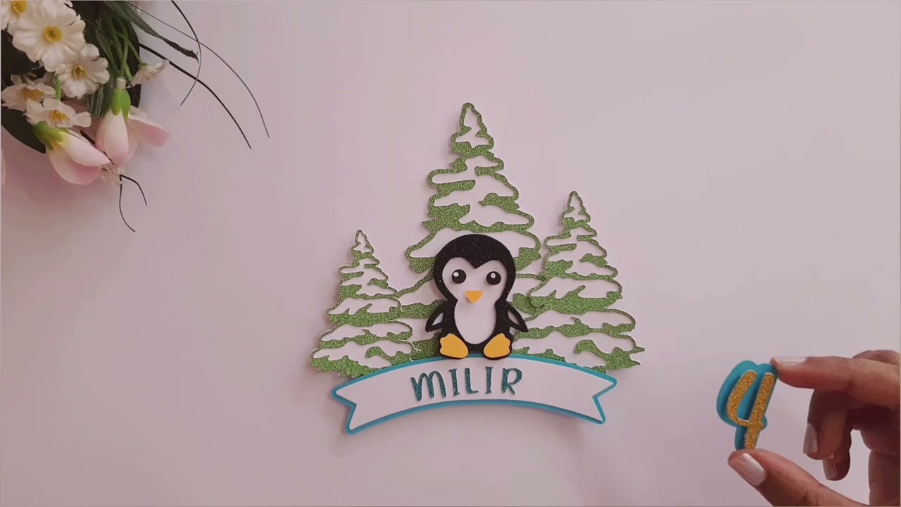 Christmas Theme Cake Topper | Penguin Cake Topper | DIY Cake Topper | Buddy's Art
