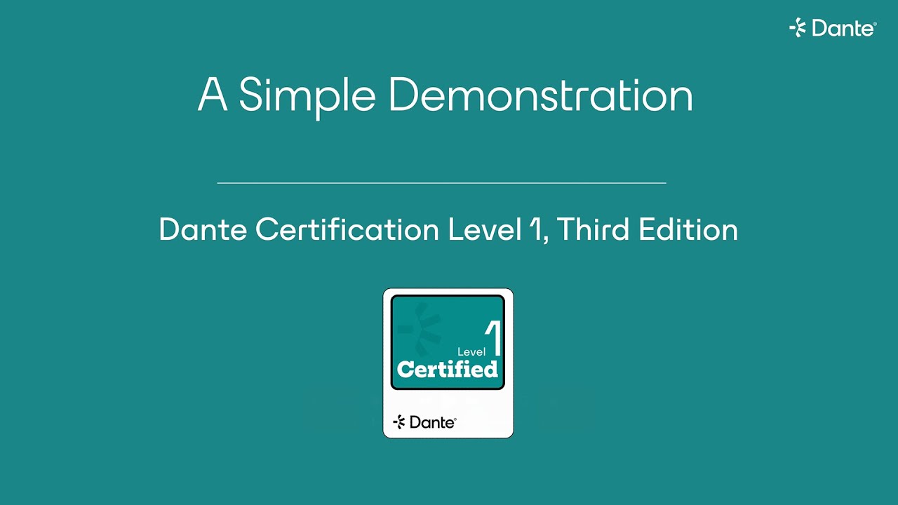 Dante Level 1, Chapter 7: Simple Demonstration