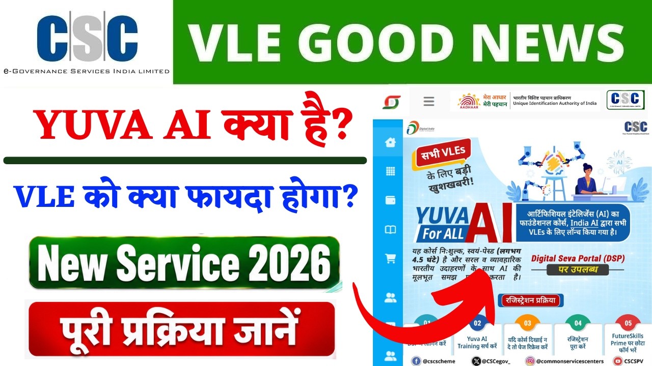 CSC New Service 2026 | YUVA AI Training Launch | कैसे करें काम? कितना मिलेगा फायदा?