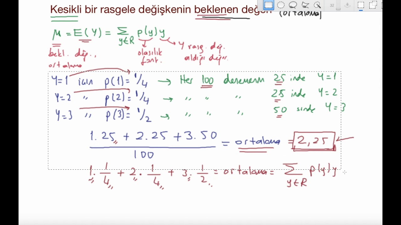 16) Olasılık - Kesikli bir rasgele değişkenin beklenen değeri