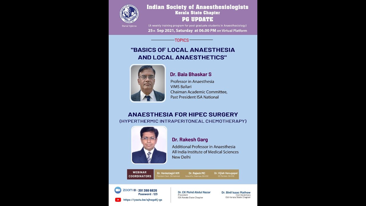 Basics of Local Anaesthesia and Local Anaesthetics, Anaesthesia for HIPEC surgery