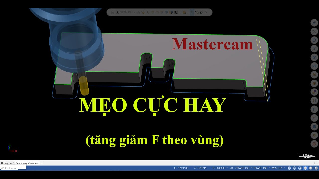 Mastercam-Thay đổi Chế Độ Cắt Tùy ý theo vùng mong muốn