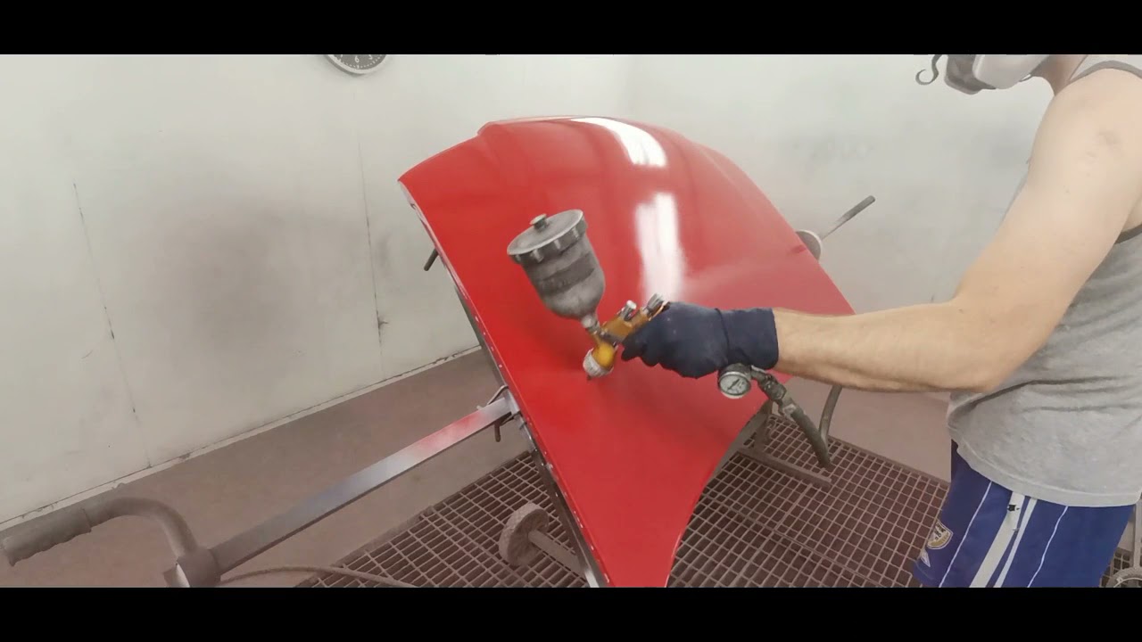Farbanje auta akrilnom crvenom bojom//Painting the car with acrylic red paint