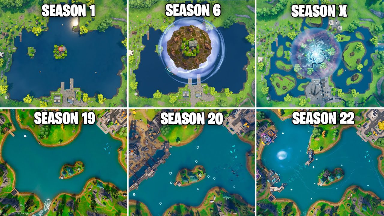 Evolution of Loot Lake in Fortnite (Chapter 1 Season 1 - Chapter 4 Season 5 OG)