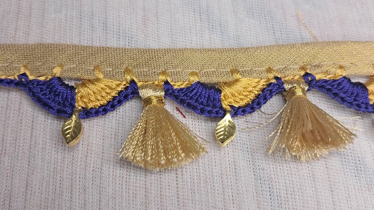 double colourarch kroshakuchu makingvideo#sareekuchu#tassels Shree Matha saree kuchu design is live!