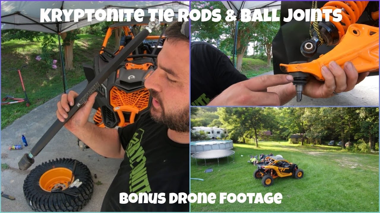 Kryptonite Tie Rods & Ball Joint Install on 2020 Can am X3 XRC! Bonus Drone Footage & Backyard Rip!