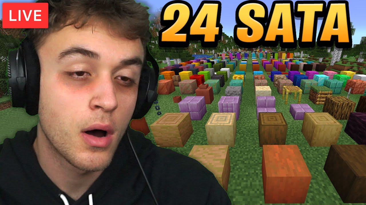🔴24 SATA da Skupim SVE Blokove u Minecraftu! 1/2🔴