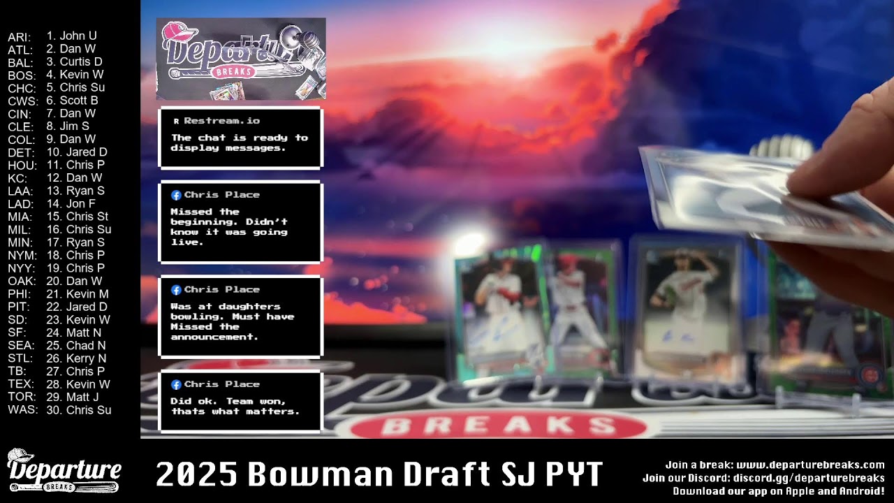 2025 Bowman Draft SJ Packs -- Pick Your Team Break