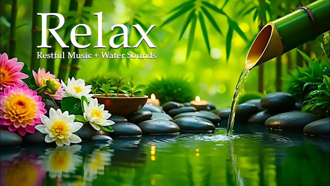 Zen Piano Relaxation Music with Flowing Water Ambience 🌿 Stress Relief, Healing & Inner Peace