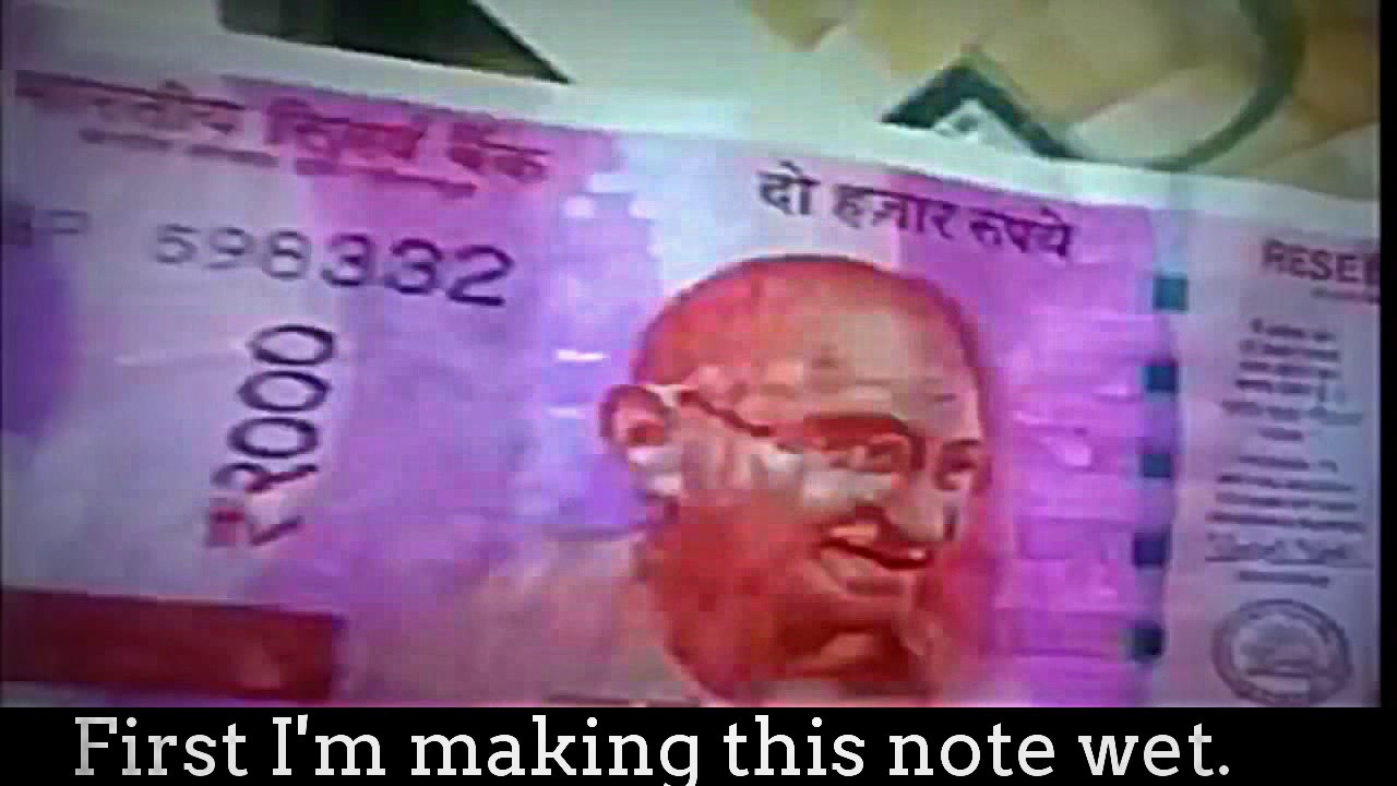 new 2000 rupee note water test