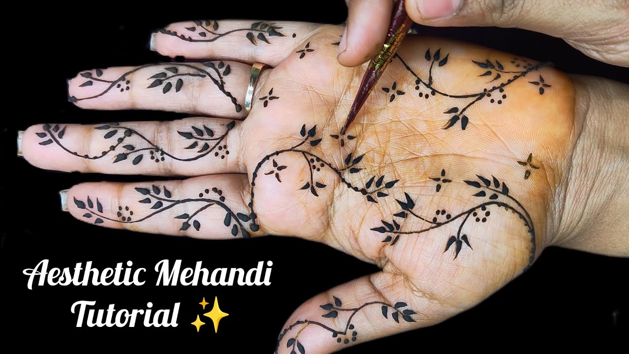 Aesthetic Simple Mehendi Design 😱 Eid Mehendi Tutorial #yttrending #mehndi #aestheticmehndidesign 