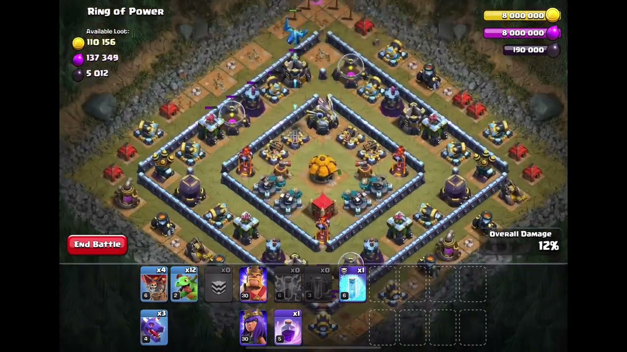 TH9 vs Ring of Power 1 Star - Clash of Clans