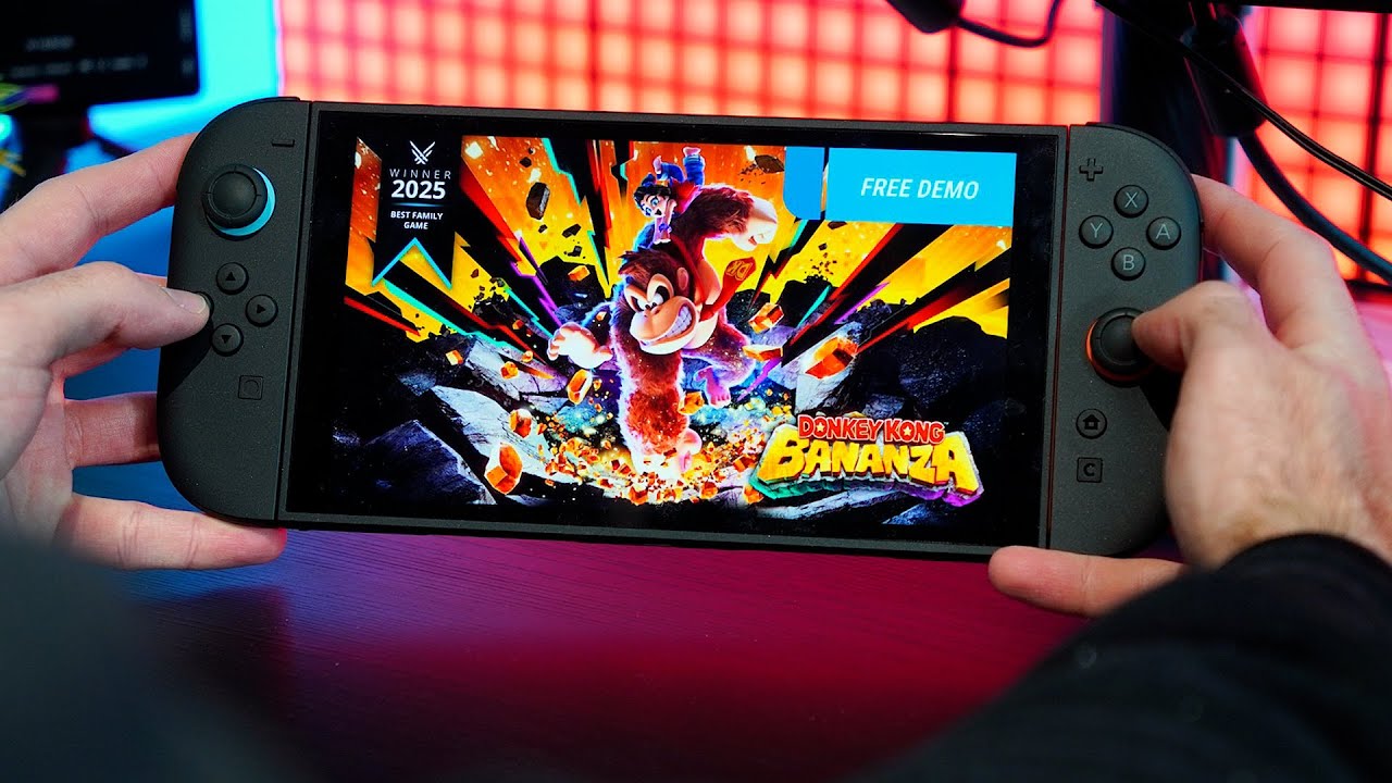 DONKEY KONG BANANZA On Switch 2 – POV Handheld Vs. 4K Monitor Test