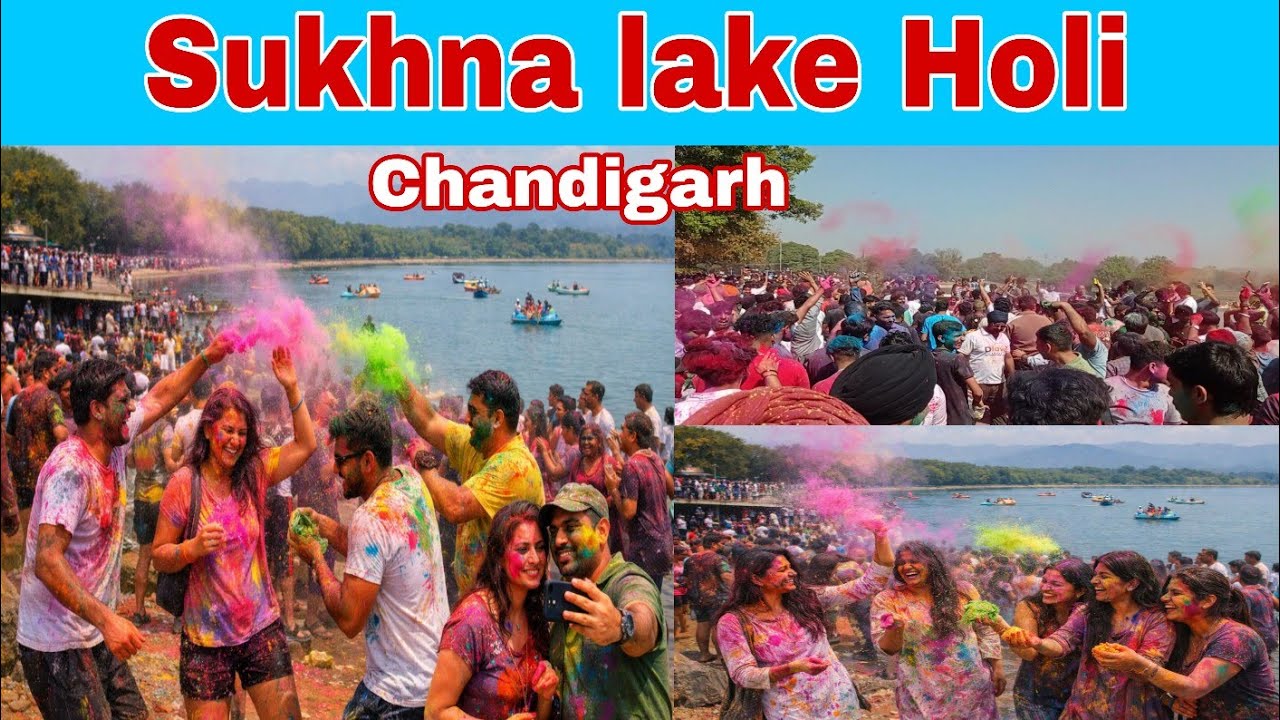 Sukhna Lake Chandigarh Holi Celebration 2026 | Colorful Holi Vlog #Holi #sukhnalake #chandigarh 