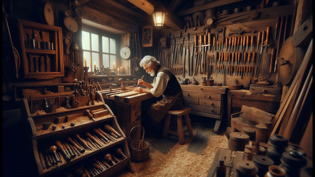 Carpenters Shop Noises.  Grandpa's Wood Shop