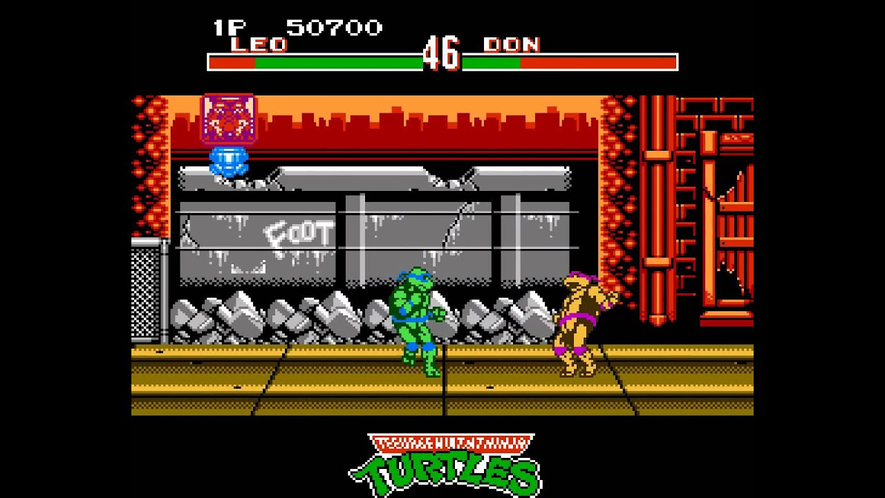 Teenage Mutant Ninja Turtles - Tournament Fighters Walkthrough NES HD 1080p