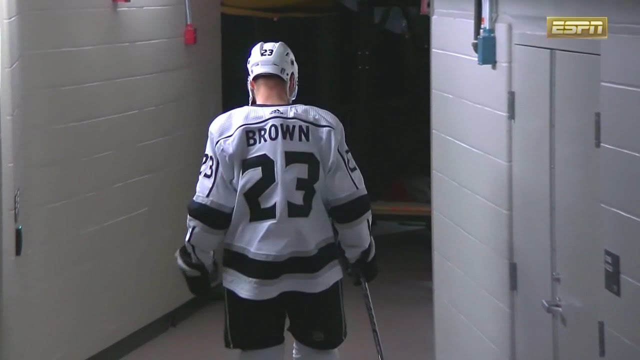 Handshake line and the last time Dustin Brown dons a LA Kings jersey.